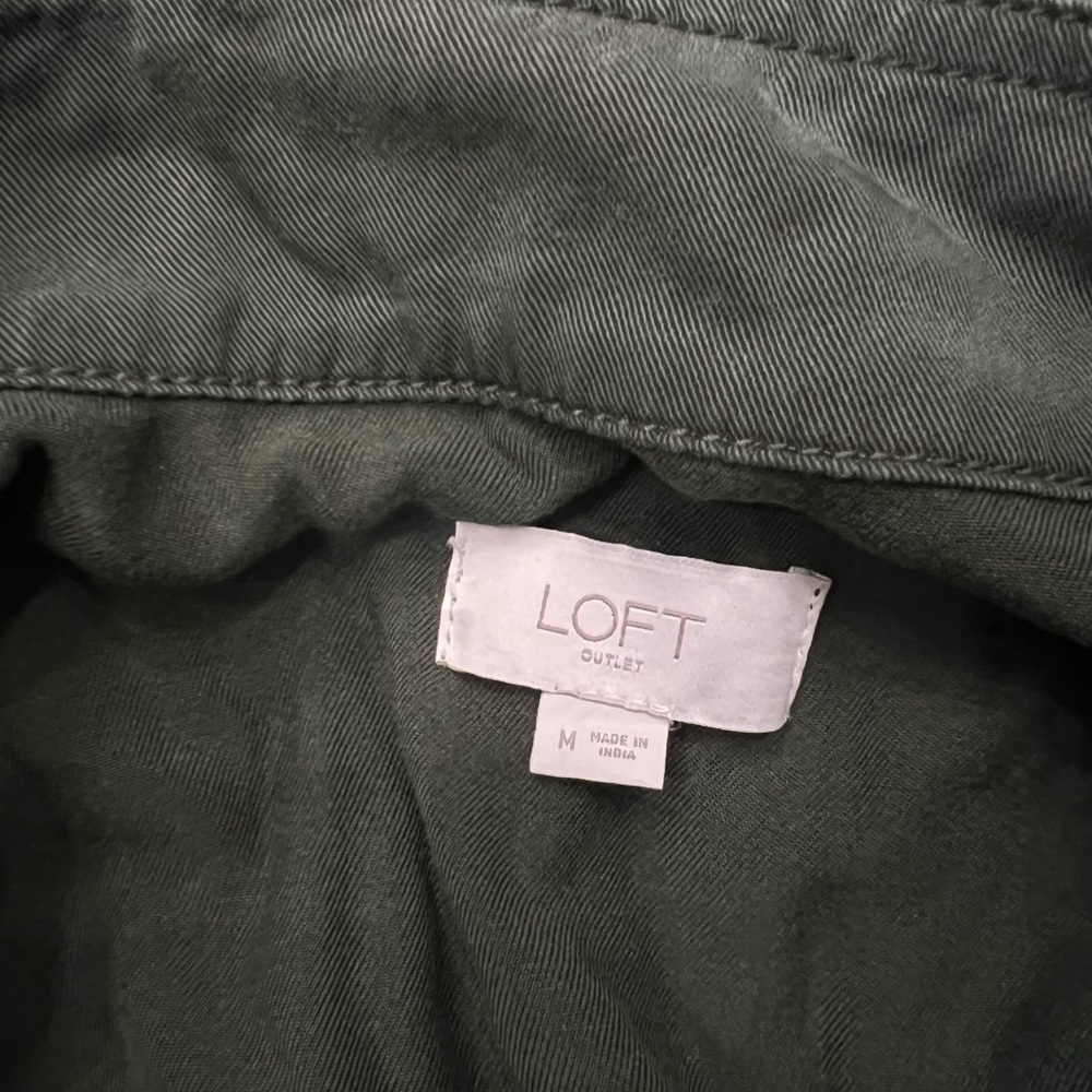 Loft Medium Dark Green Button Jacket Like New - image 2